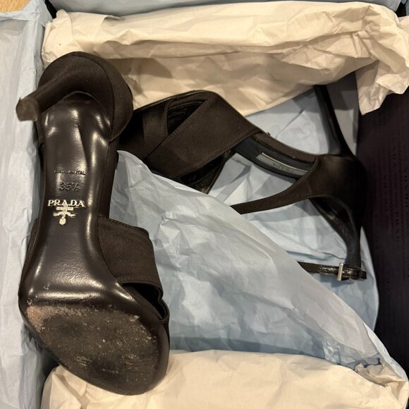 Prada Black Satin High Heel Sandal - Picture 4 of 6